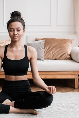 relaxed woman meditating